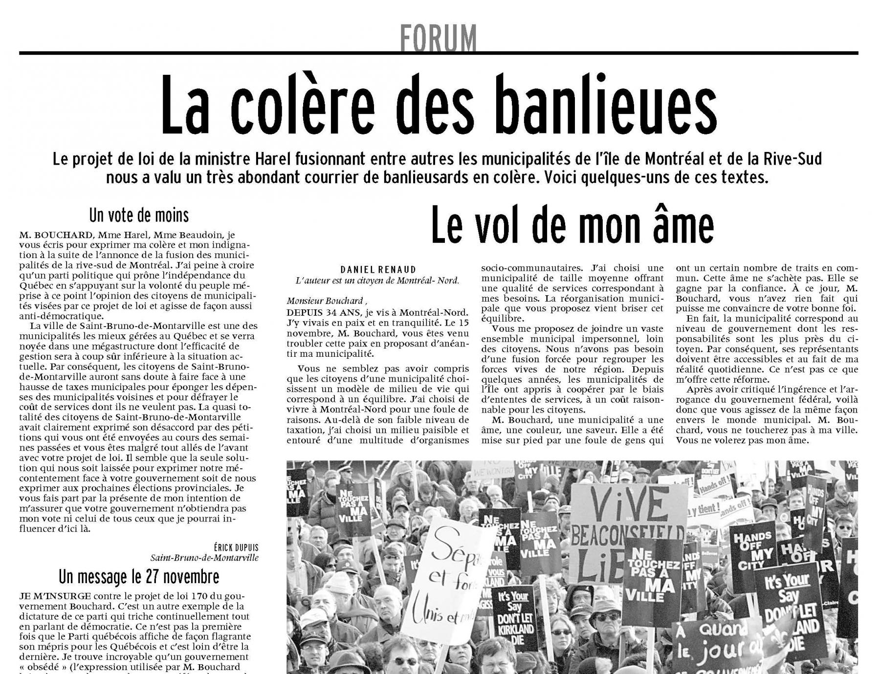 Lettres aux journaux