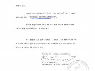 Rapport de la première année des Jardins communautaires